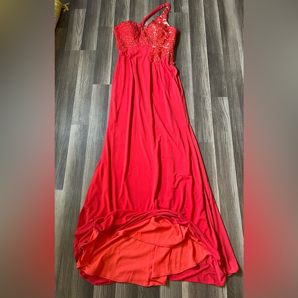 NWT Kasey J Red Mermaid Dress by Jasmine Size 8 - Picture 9 of 14